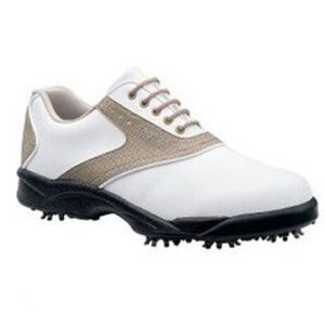 NEW Footjoy Greenjoy Woman’s Gold Shoes‎ Cleats in White Size 9